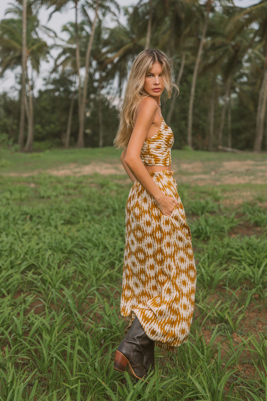 PRINTED ETHNIC SKIRT