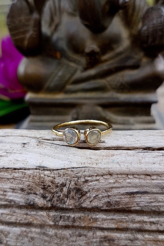 BAGUE LABRADORITE LAITON