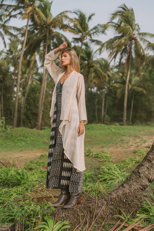 KIMONO CARDIGAN COTON UNI