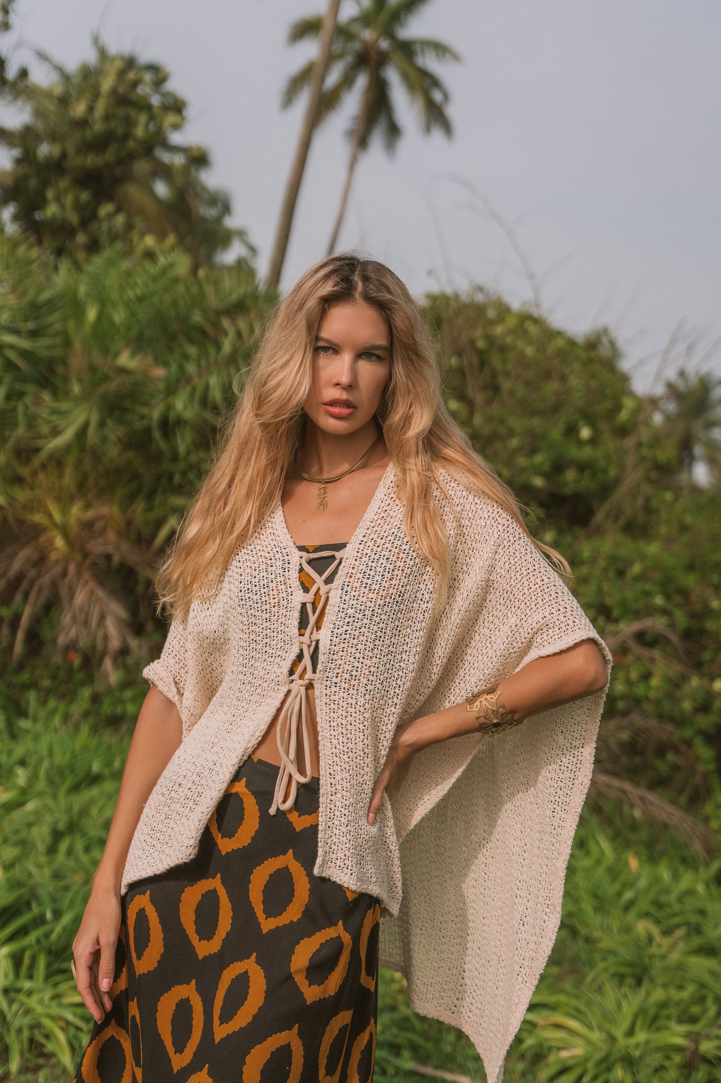 PONCHO COTON EN MAILLES