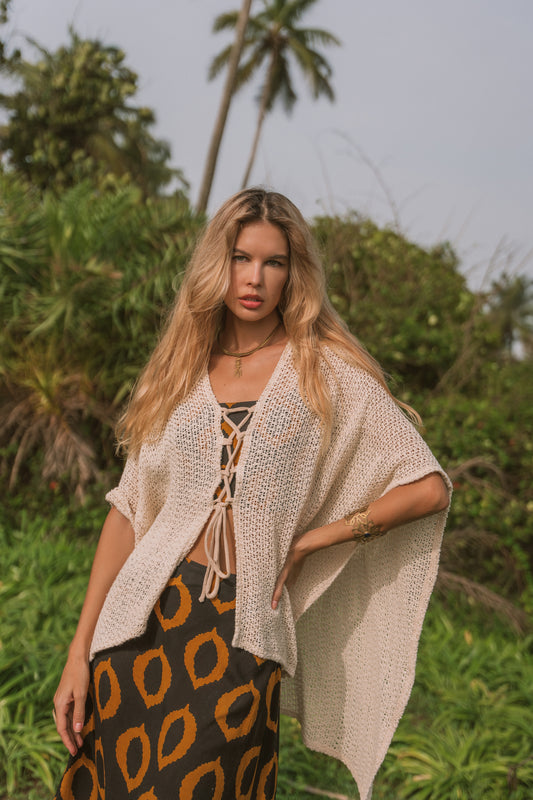 PONCHO COTON EN MAILLES