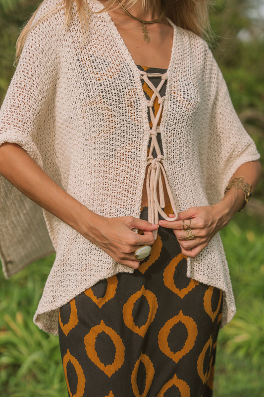 PONCHO COTON EN MAILLES