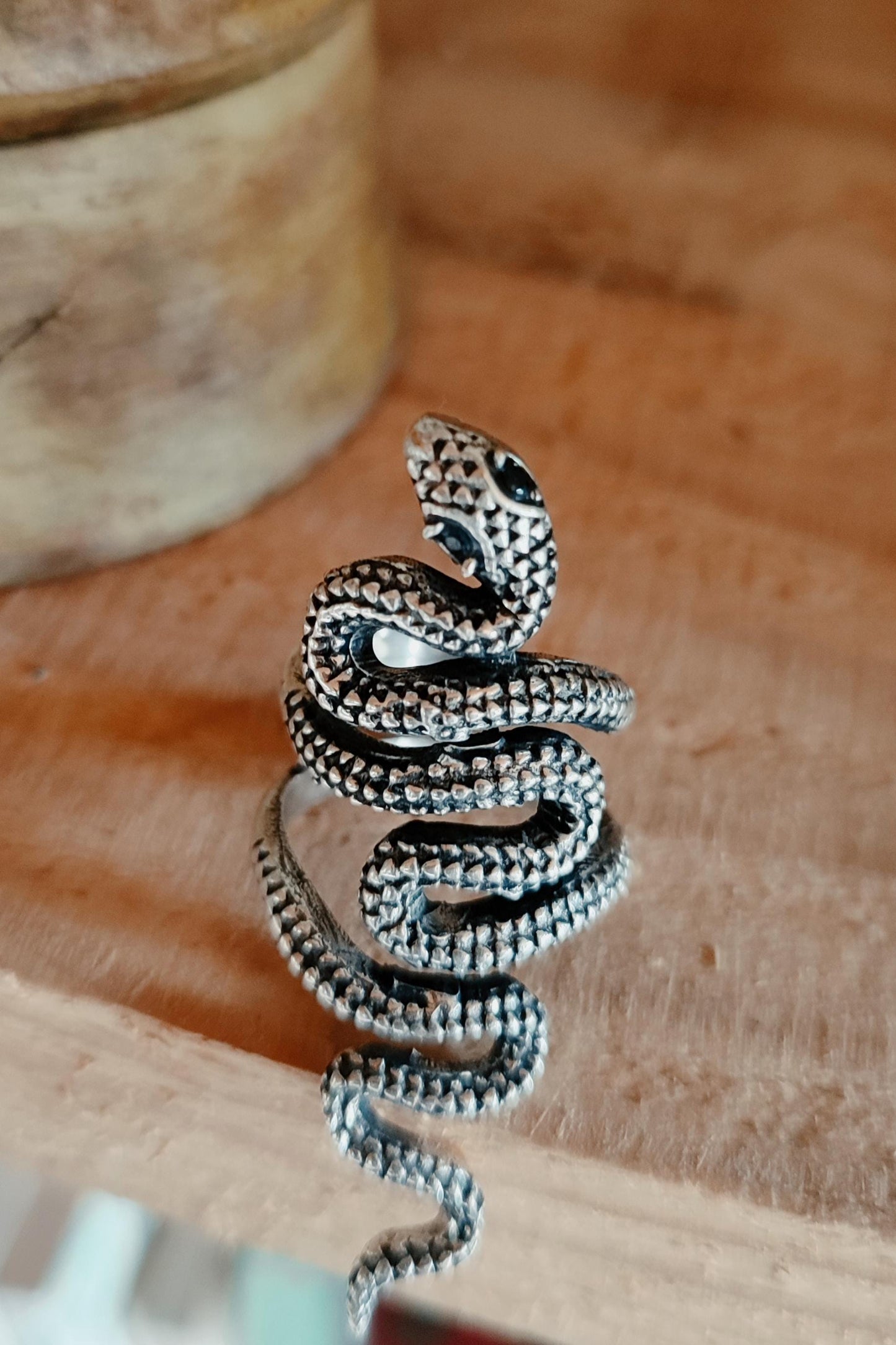 BAGUE SERPENT ARGENTEE