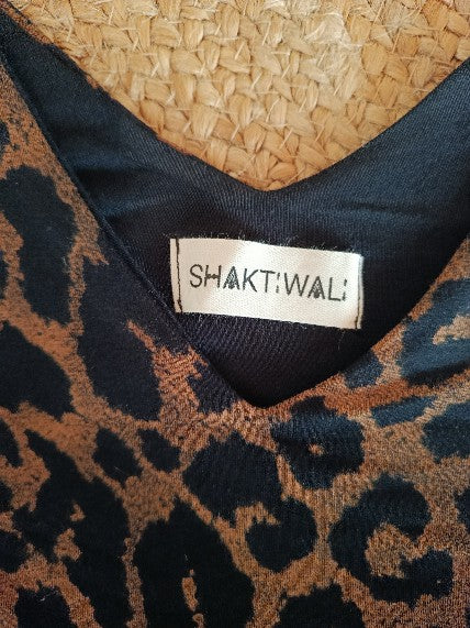 CROP TOP V LEOPARD MARRON