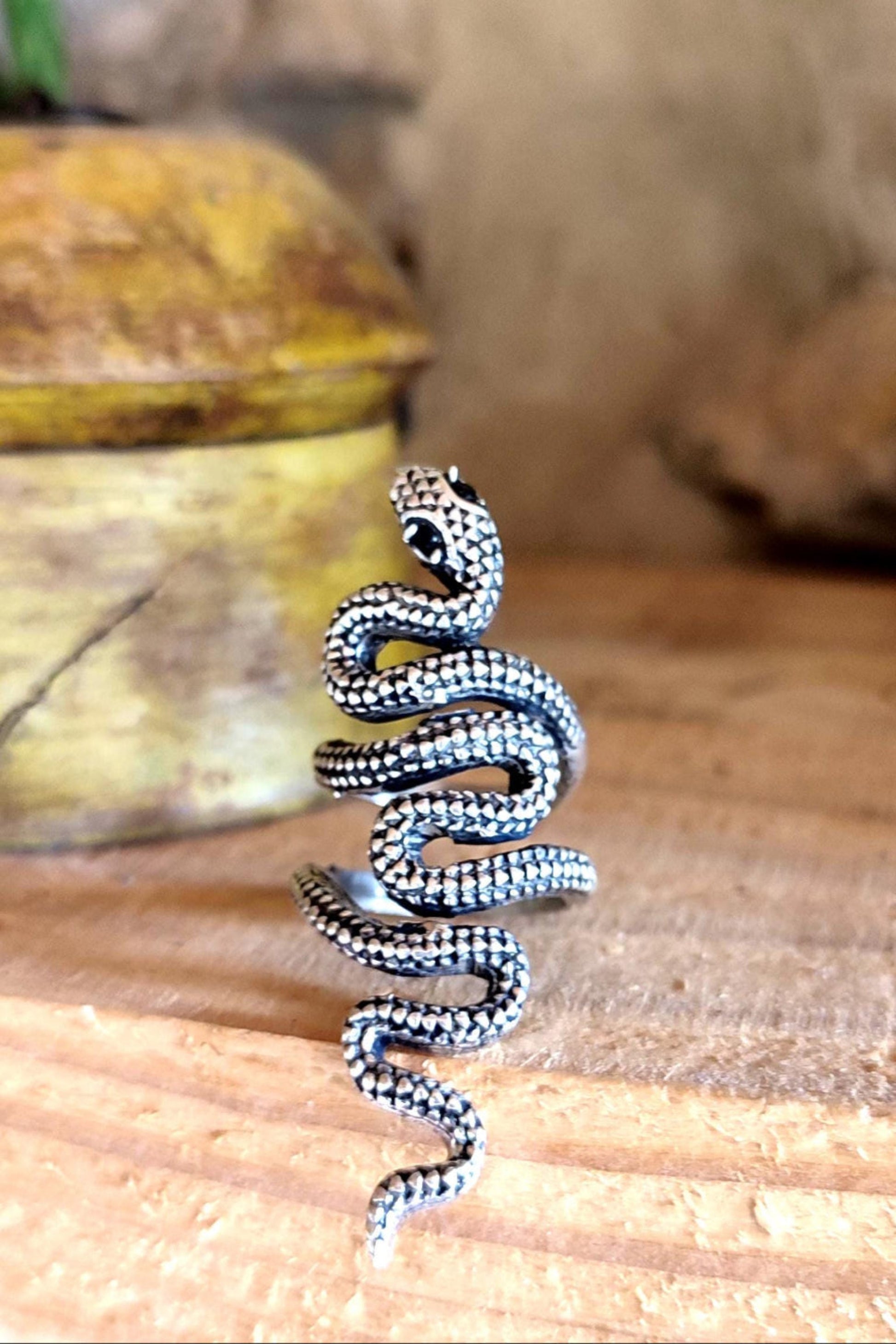 bague serpent argentee