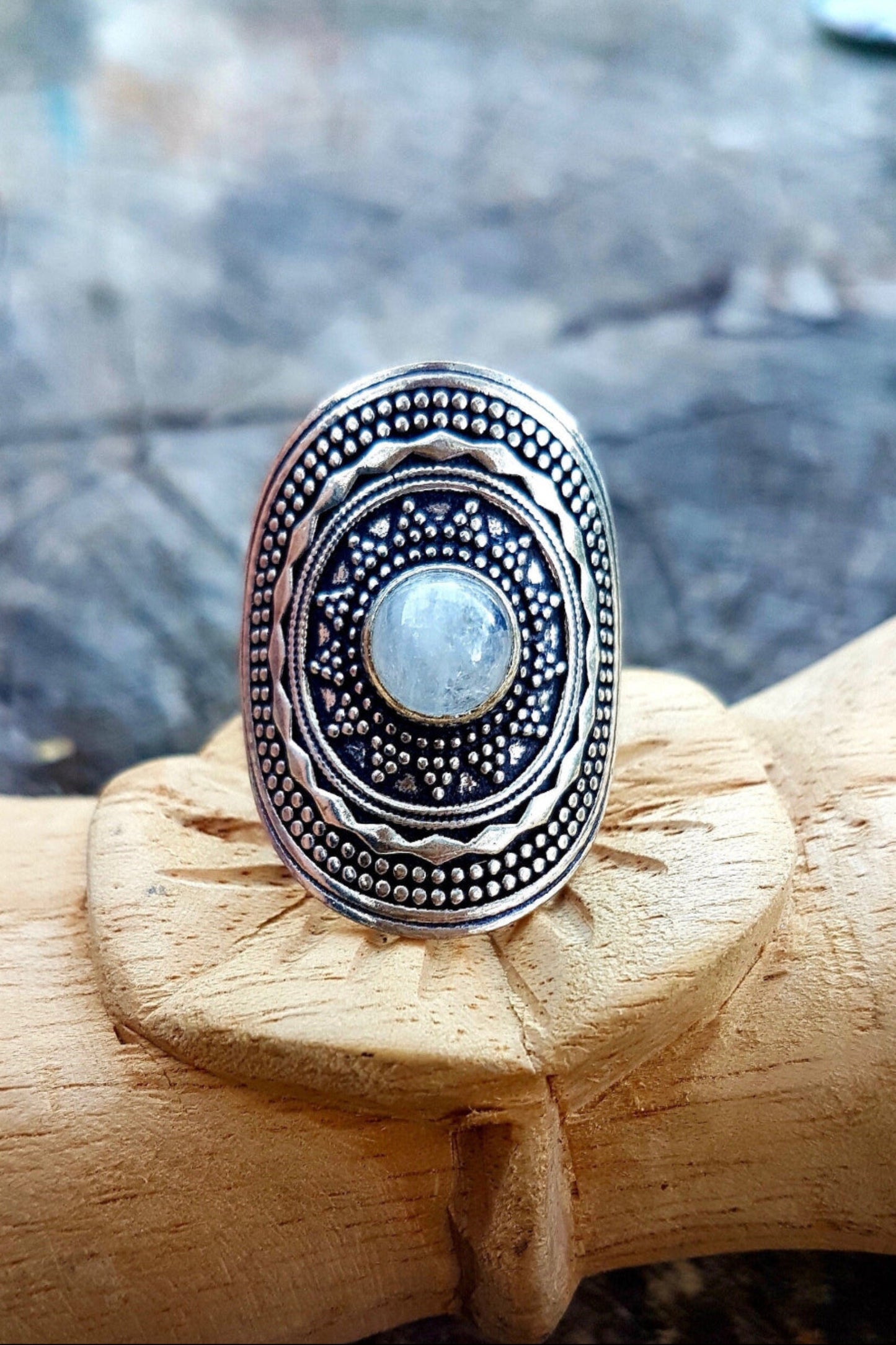 BAGUE MANDALA ARGENTEE