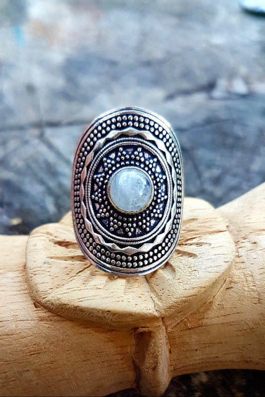 BAGUE MANDALA ARGENTEE