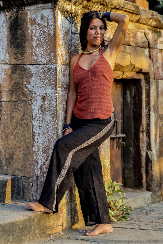 PANTALON BOHEME NOIR FEMME