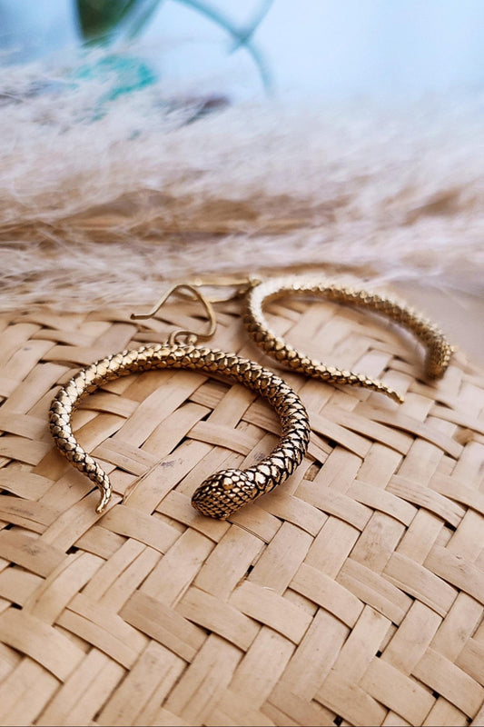 BOUCLES D' OREILLES SERPENT DOREES
