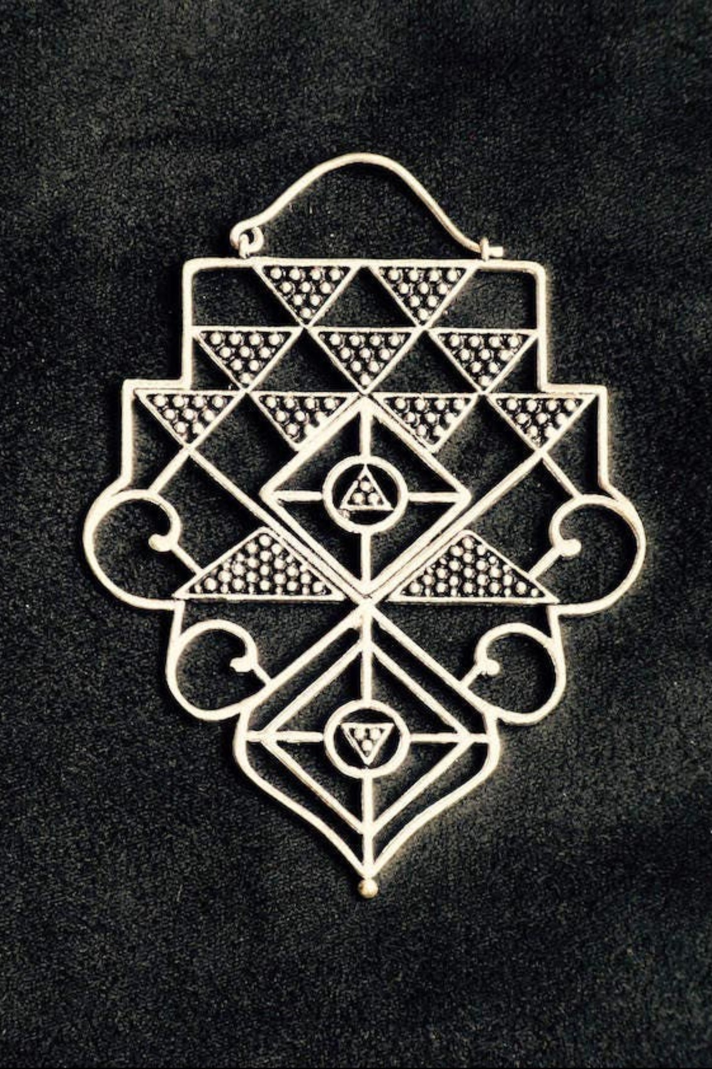 Boucles d'oreilles géométrie sacrée/boucles d'oreilles laiton plaqué argent/bohème